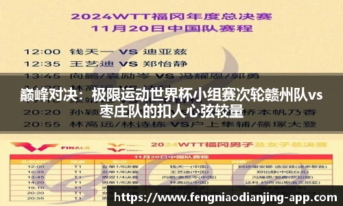 巅峰对决：极限运动世界杯小组赛次轮赣州队vs枣庄队的扣人心弦较量